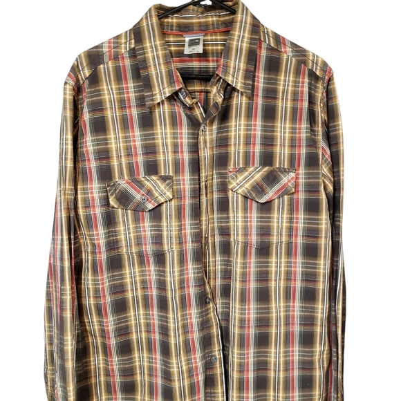The North Face Men's Brown Red Plaid Button Down Shirt Size Large Casual - Picture 4 of 13